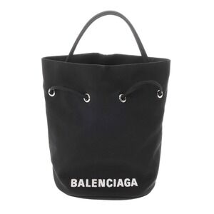 BALENCIAGA Wheel XS Drawstring Bag Black Nylon Shoulder